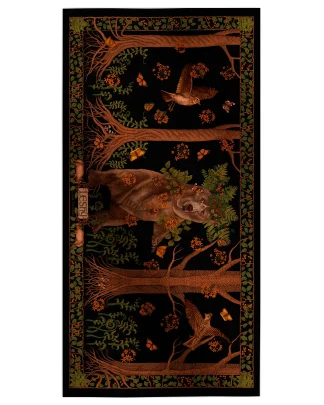 Leshy – Cotton Silk Scarf Black Green