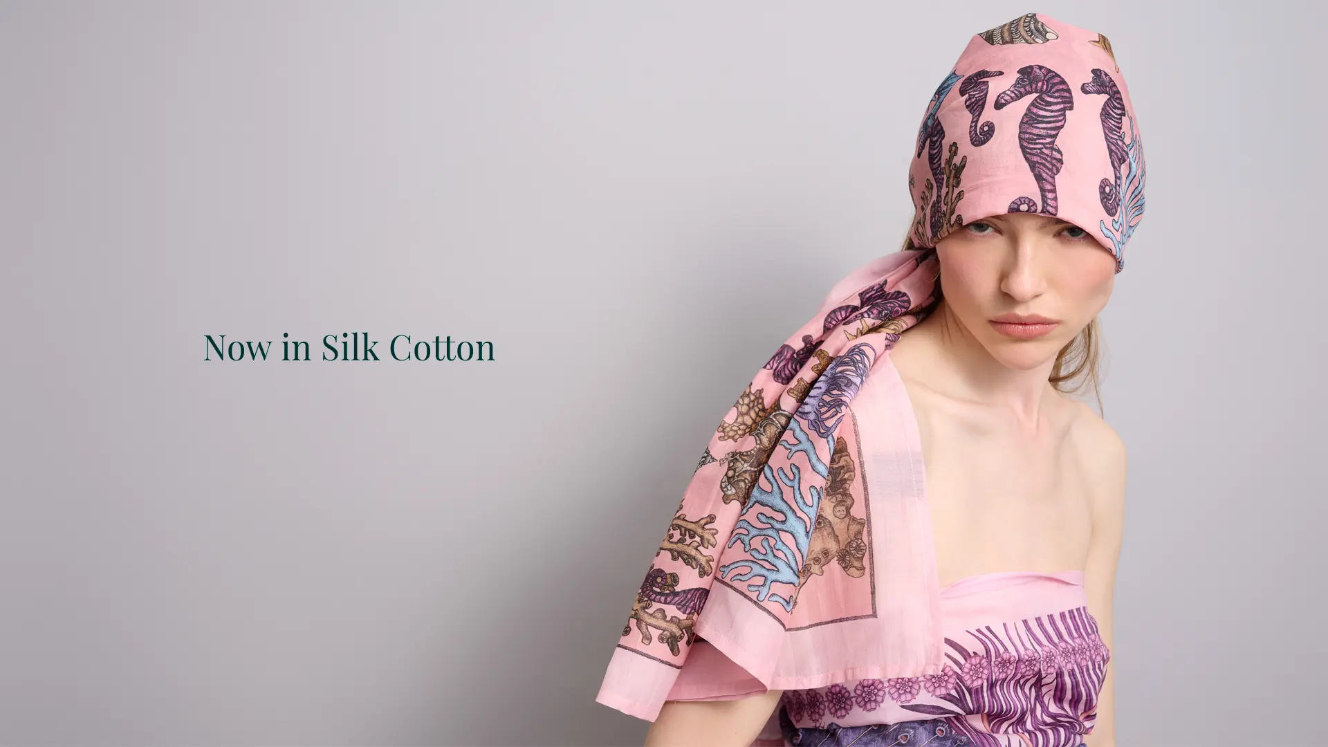 Ilona Tambor illustrated cotton-silk scarves introduced for S/S 2026